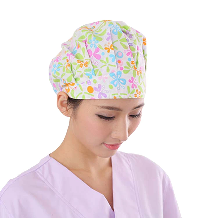 surgical nurse hair cap custom print nurse surgical doctor scrub cap