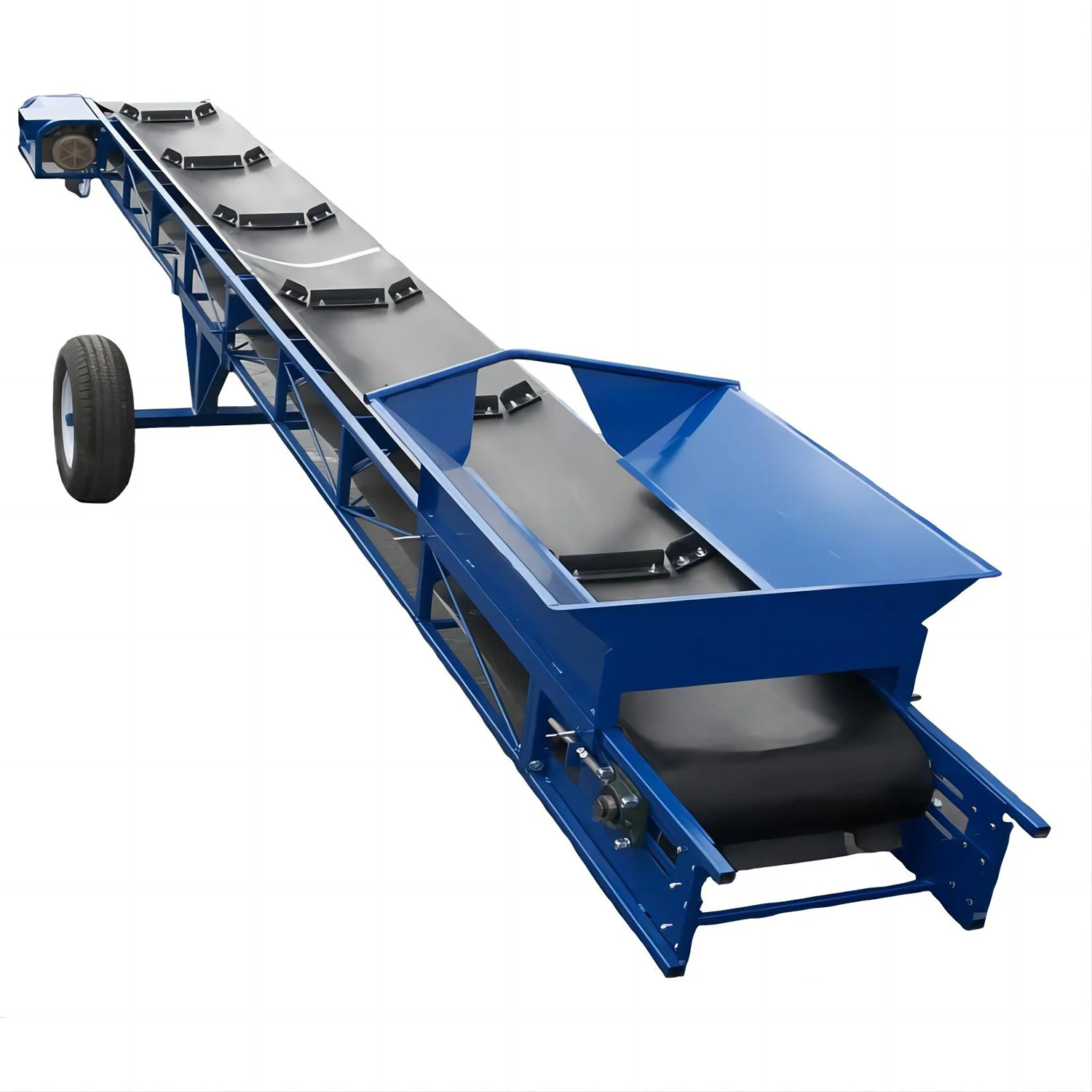 FBD Factory Price Flat Horizontal Portable PVC Transmission Line Belt Conveyor for Ore