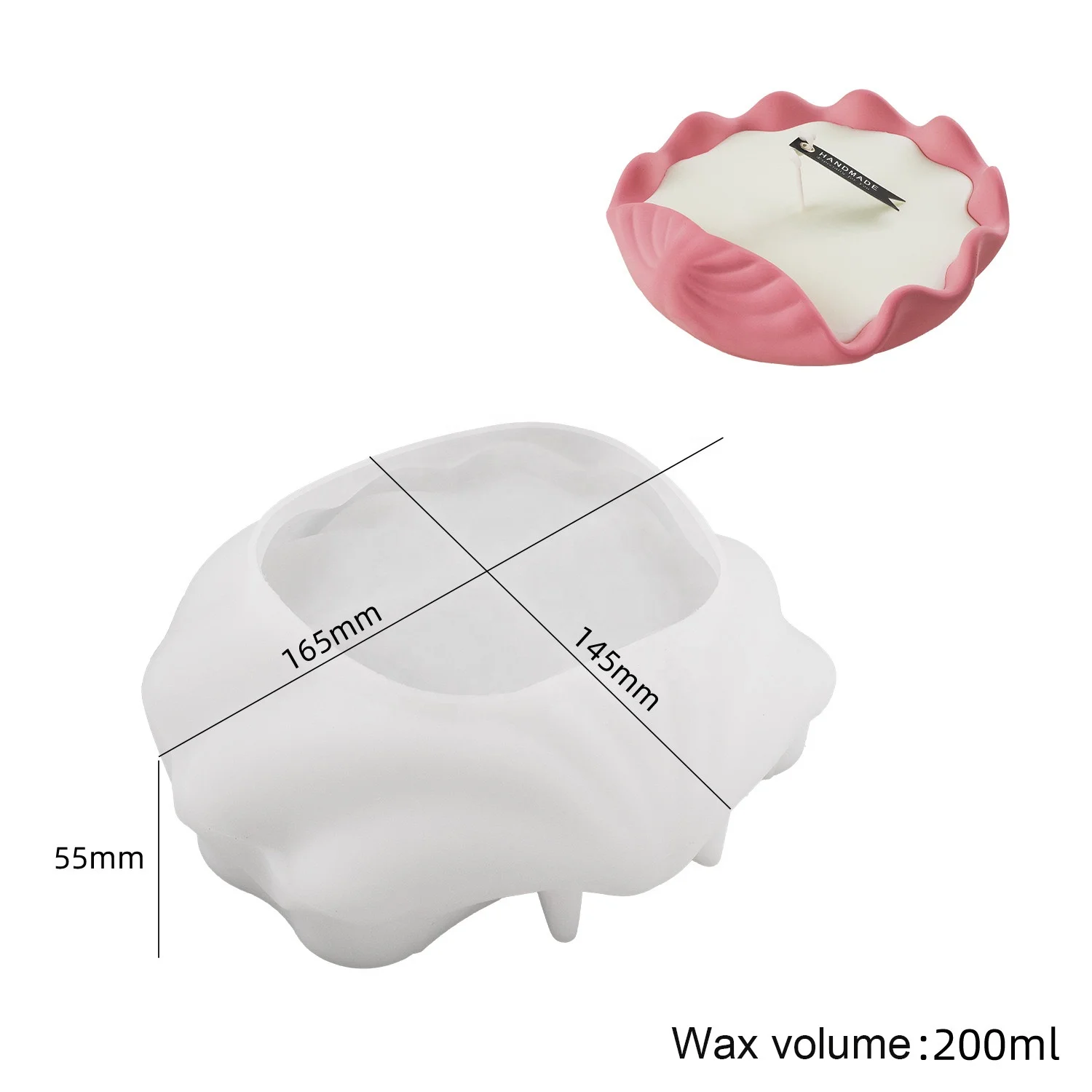 CARATTE New Conch Seashell Cement Plaster Jesmonite Dish Tray Mold Concrete Candle Vessel Silicone Mold