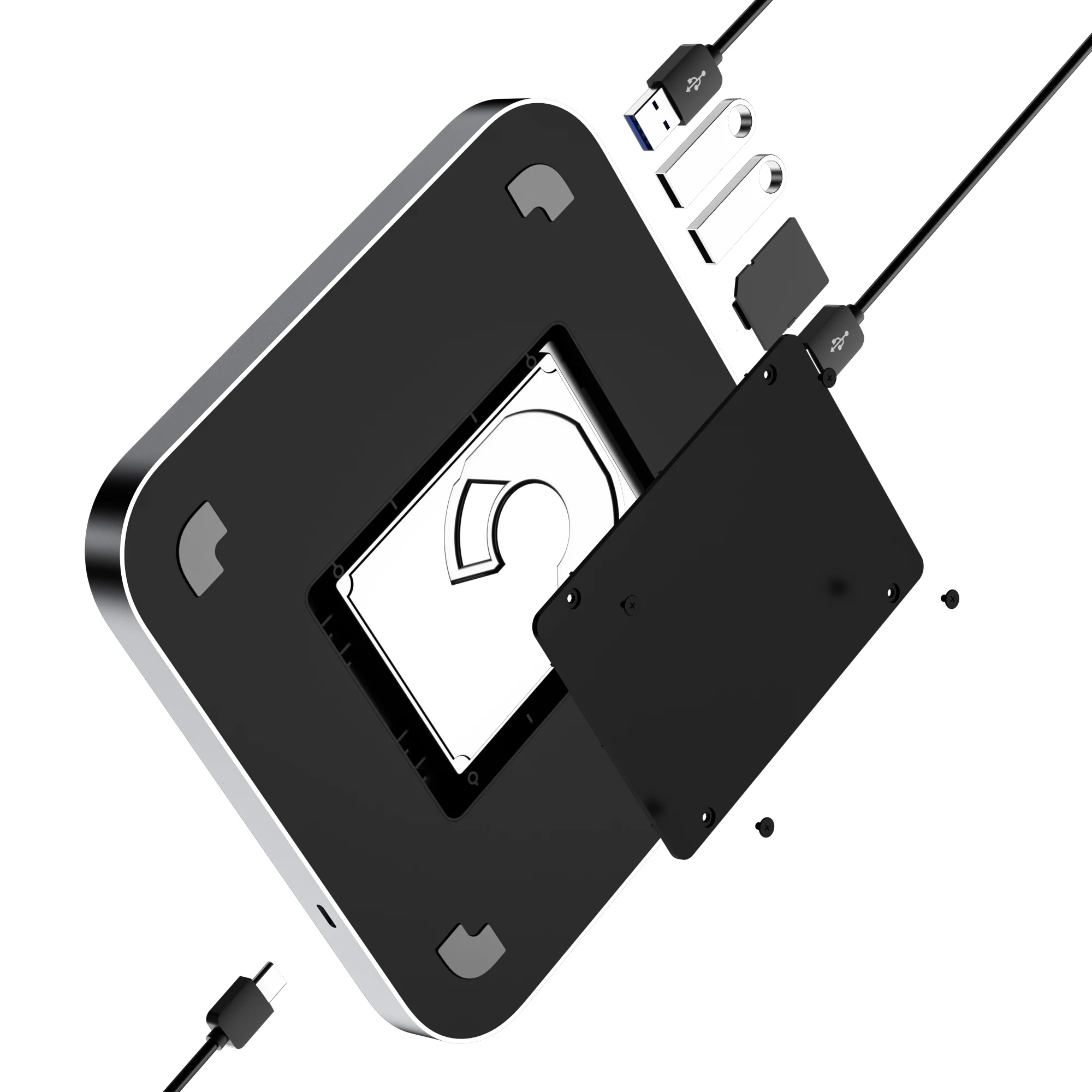  Док-станция Colorii MC25 USB Type-C серого цвета для Mac mini 2020 SSD HDD enslosure USB3.0 док-станция apple M1