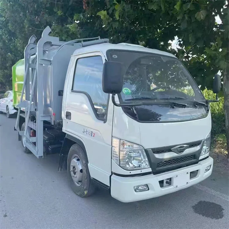 Futian Small Card Star 2 Hanging Bucket Garbage Truck Blue Label Non overweight School Community Garbage Collection Truck