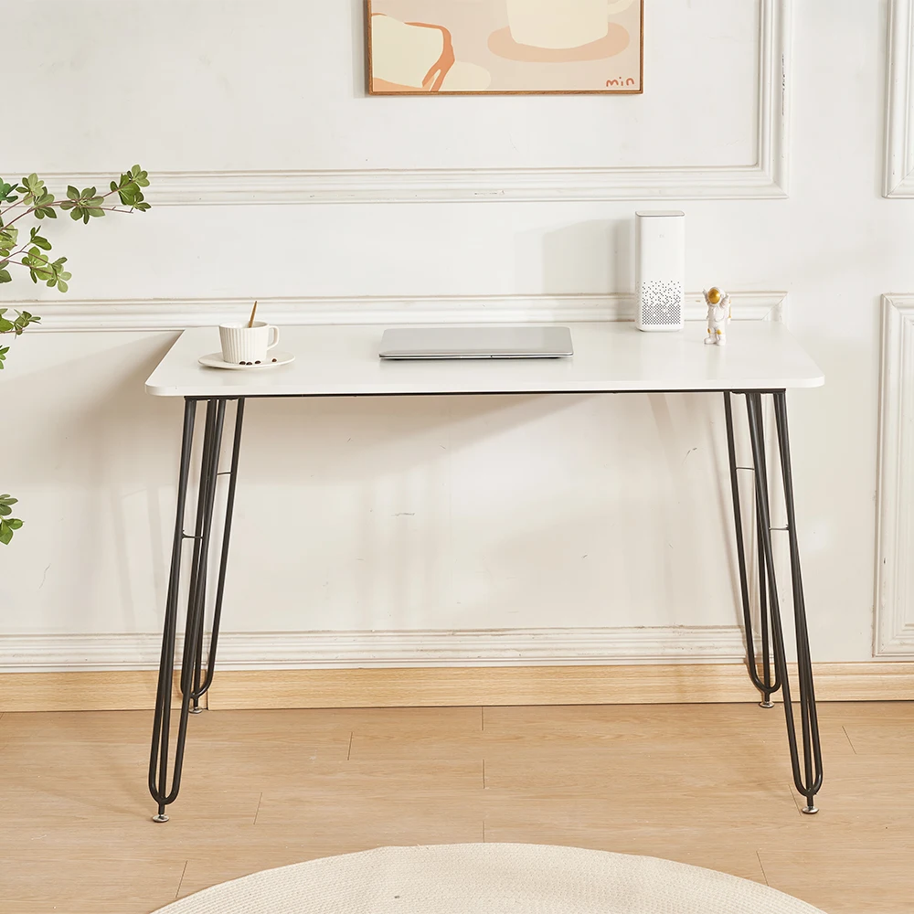 Hot Sale Industrial Design Metal Frame Nordic Home Desk Writing Table With Hairpin Leg