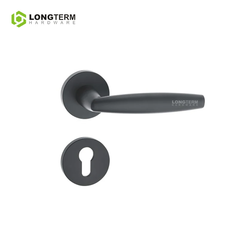 Factory Zinc Alloy Golden Black Interior Door Handles Lever Lock Modern Luxury Handle Door Lock Set for Wooden Doors