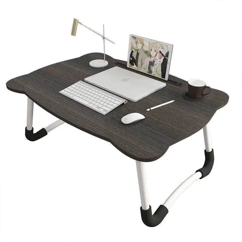 
Folding Efficient Home Laptop stand Laptop Bed Tray Table with Slot for Phone or Cups 