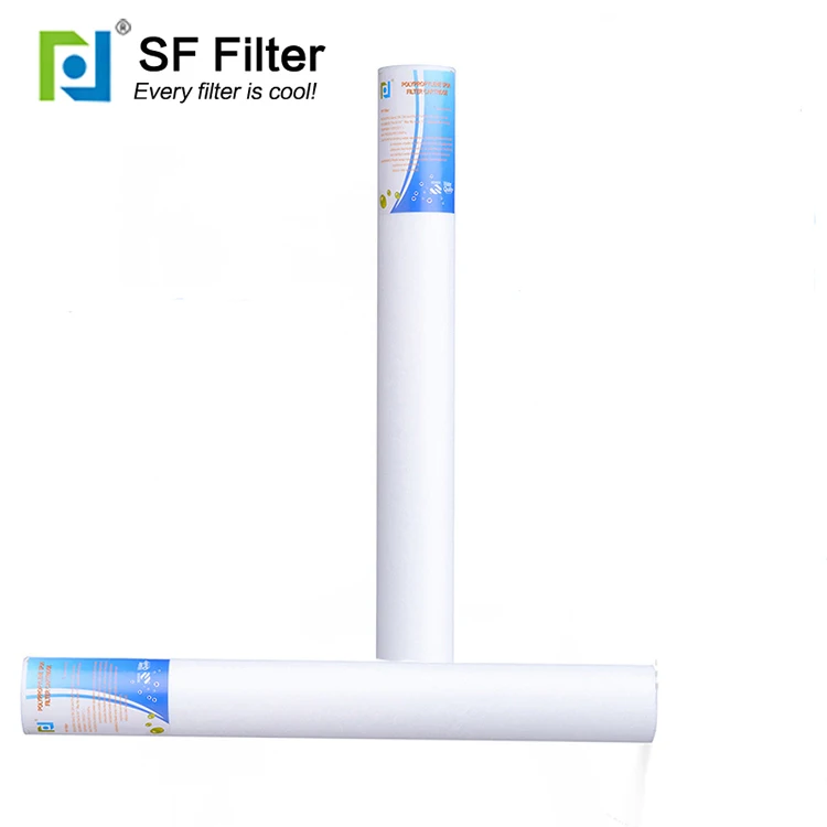40 inch 5 micron pp yarn melt blown water filter cartridge with PP core