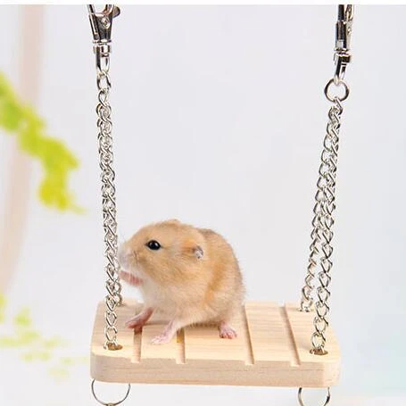 Wooden Hanging Swing Fun Toy For Pet Hamster Mouse Gerbil Rat Small Parrot Bird hamster accessories littlest pet hamster toy