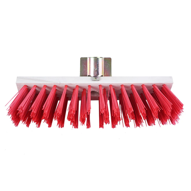 Patio Bathroom Cleaning Brush Outdoor Wooden Handle Push Broom Courtyard Scrubber Hard Plastic Wire Brush Sweeper