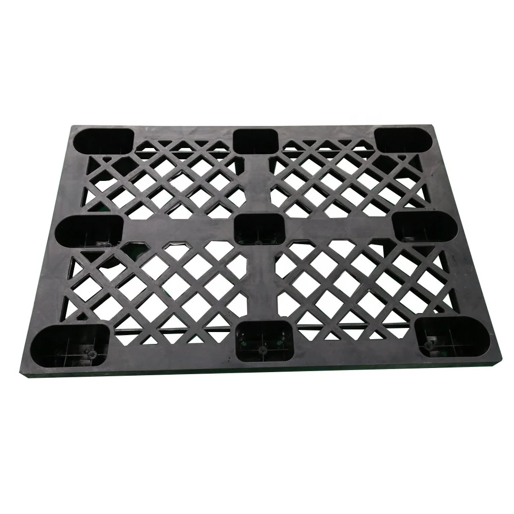 9 Feet Plastic Pallets Cheap Price Epal Size Black Grid Plastic Pallet Export Recycled Stackable Warehouse Pallet 1200*1000MM