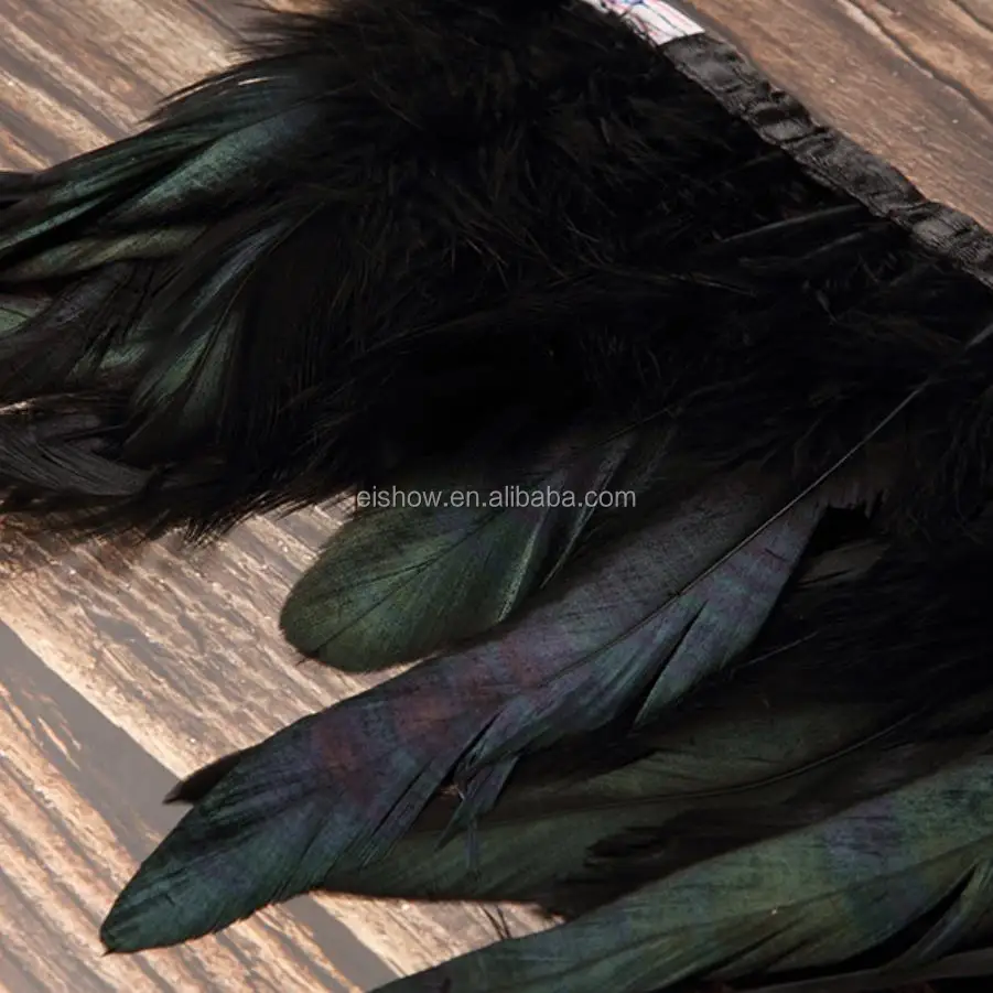 hot sale chicken material black feather trim for dance dress