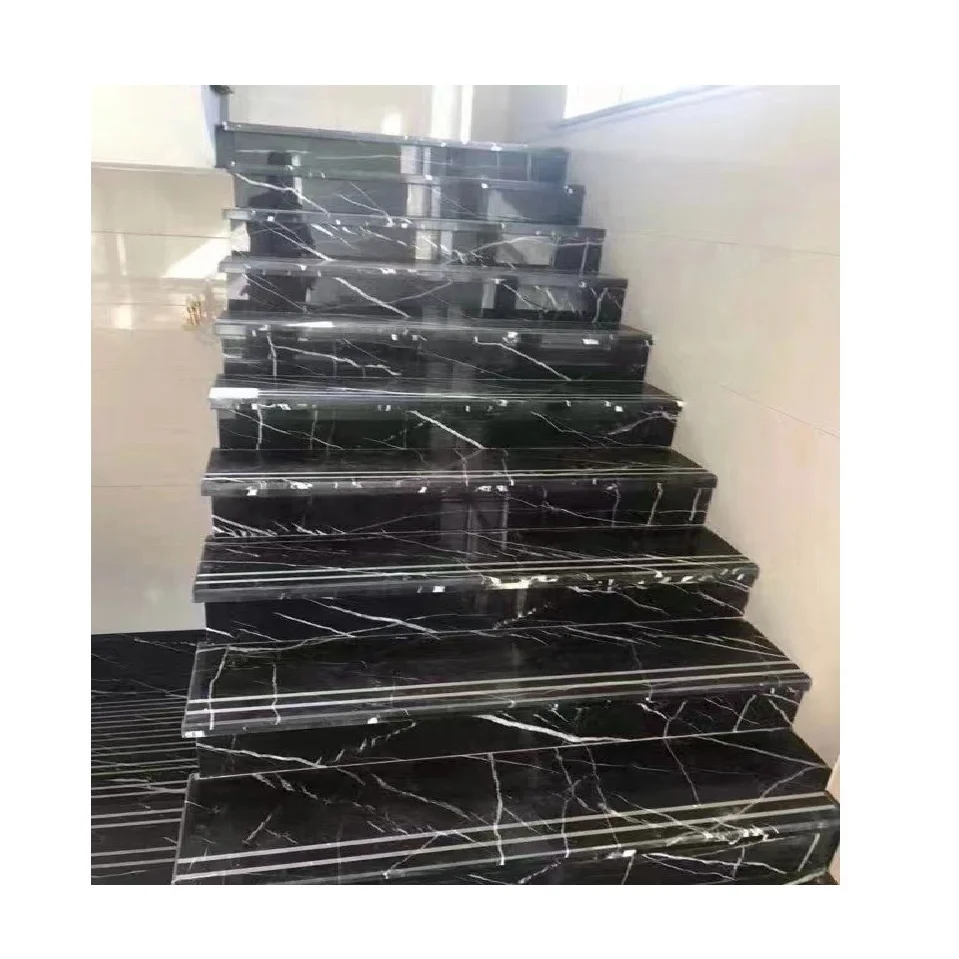 Nero marquina marble taurus alanya black slabs with glossy finish