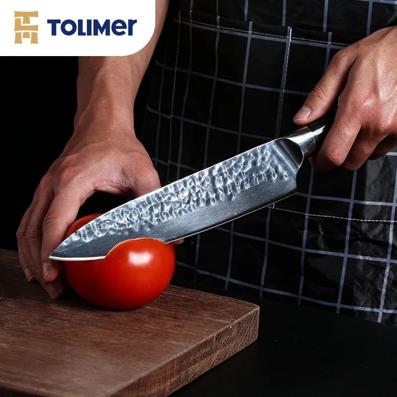 OEM Brand Design 5CR15MOV Stainless Steel Chef Knife With Pakka wood Black Handle Kitchen 8Inch Cleaver Chef Knife