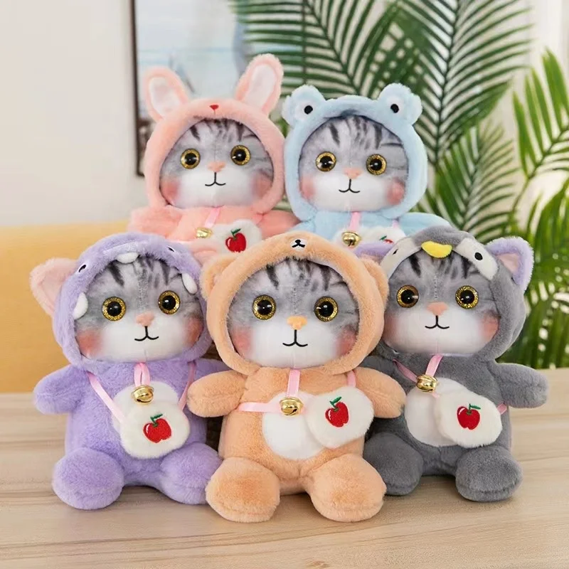 In Stock Four Colors Cat Stuffed Animal Plush Toy Custom Cat Plush Toy Pillow With Cute Plush Backpack
