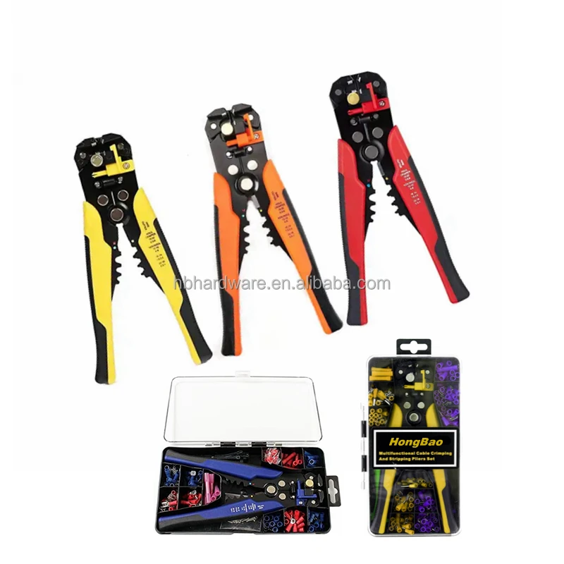 Automatic Wire Stripper 3-in-1 Multi 10-24 AWG 0.2~6.0 mm 8 Inch Self-Adjusting Electrician Cable Wire Clamp Crimp Strip Pliers