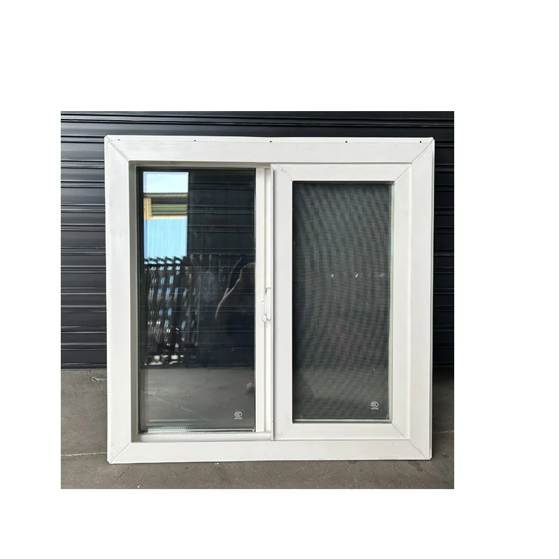 Fixed Window Designs Custom PVC Frame Hurricane Proof Windows Plastic Horizontal Sliding Window