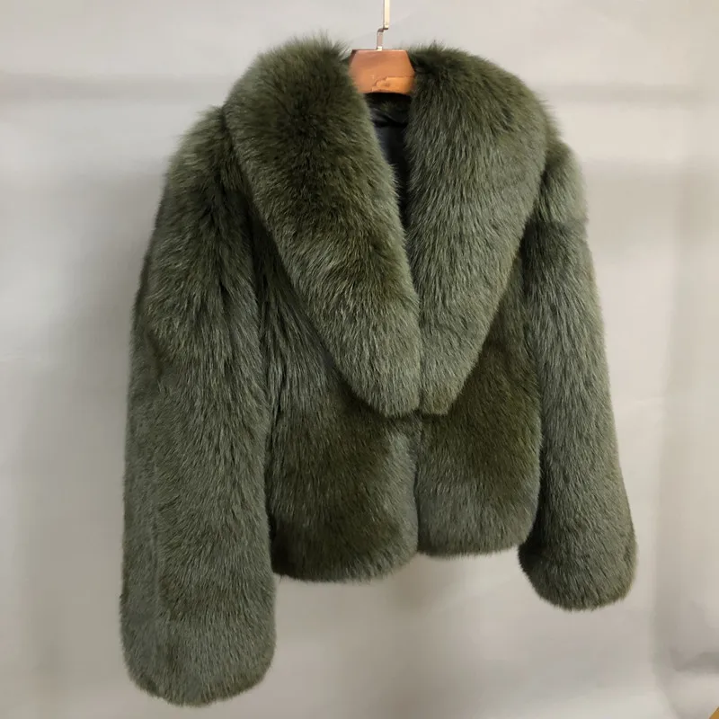 Custom Winter Warm Fur Jacket Men Luxury Fluffy Fur Parka Real Fox Mens Fur Collar Coats