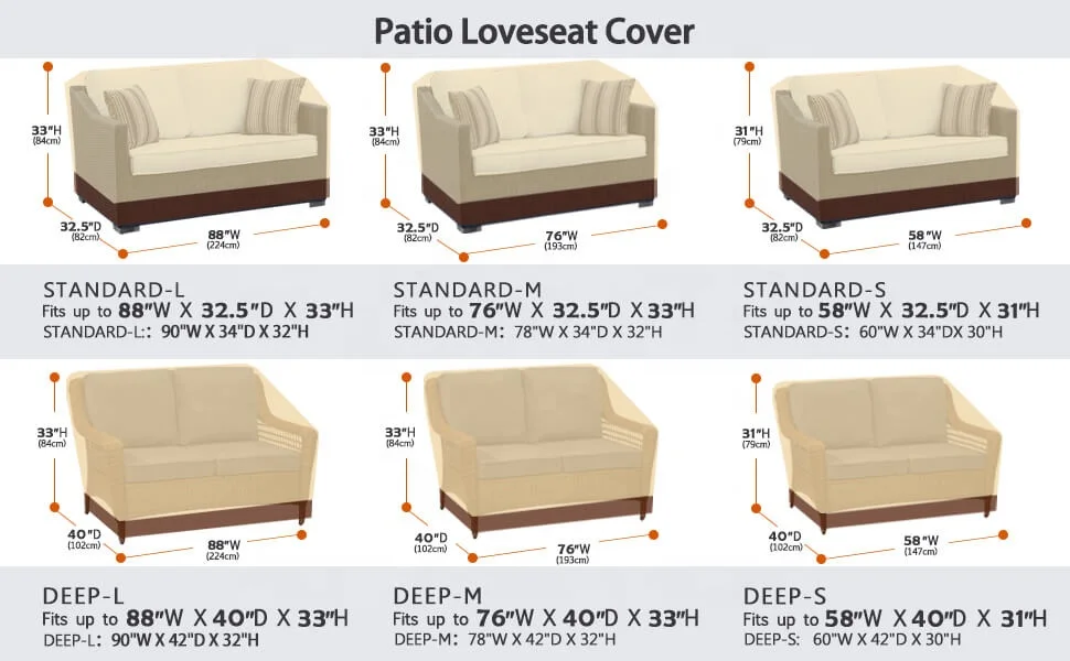 
Heavy duty patio bench cover 100% waterproof outdoor sofa cover lawn patio furniture cover with air vent 