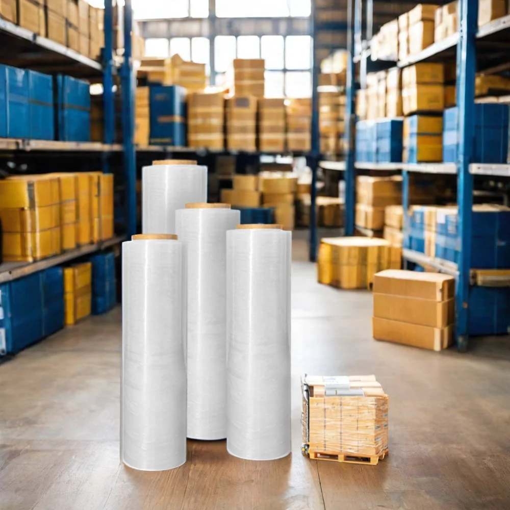 Factory Price Jumbo Rolls PE Stretch Film Soft Stretch Film Soft Plastic Pallet Wrap for Packaging PE Pallet Packaging Film