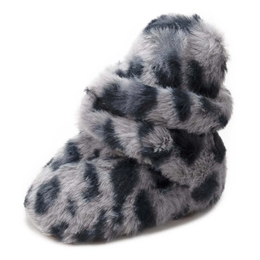 New Arrival Leopard Design Coral Fleece Thermal 0 2 Years Boy Girl Booties Baby