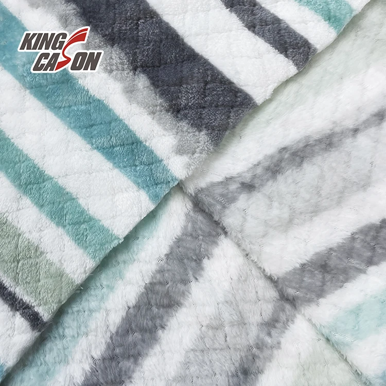 Поставщик 100 ткани KINGCASON Полиэтиленовая двухсторонняя квадратная полоса с принтом мягкая удобная фланелевая флисовая ткань для домашнего текстиля