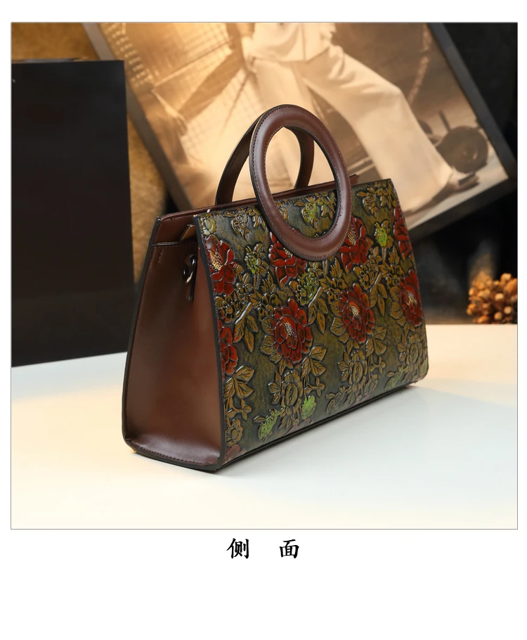 latest online shopping  rosette embossing leather bags women handbags ladies with round handles  ladies bag 2024