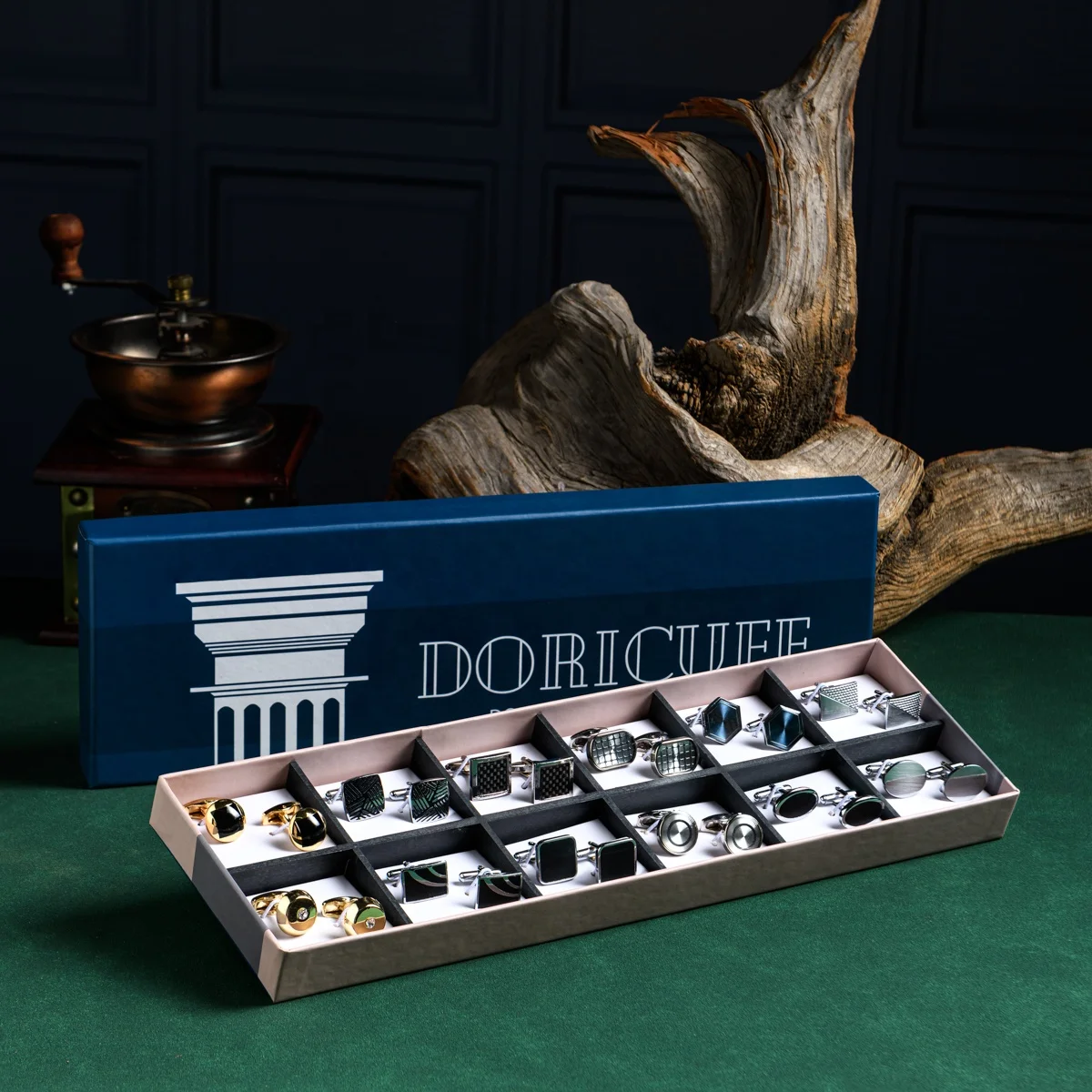 Wholesale Round Black Precious Stone Gold Plated Cufflinks Crystal Gemstone Mens Woman Cufflinks