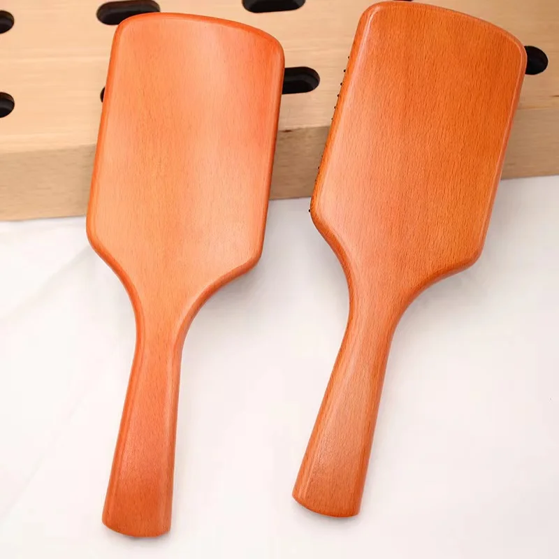 Massage Comb Factory Natural Soft Bristles Hair Brush Small Wood Hair Massage Brush And Comb Set