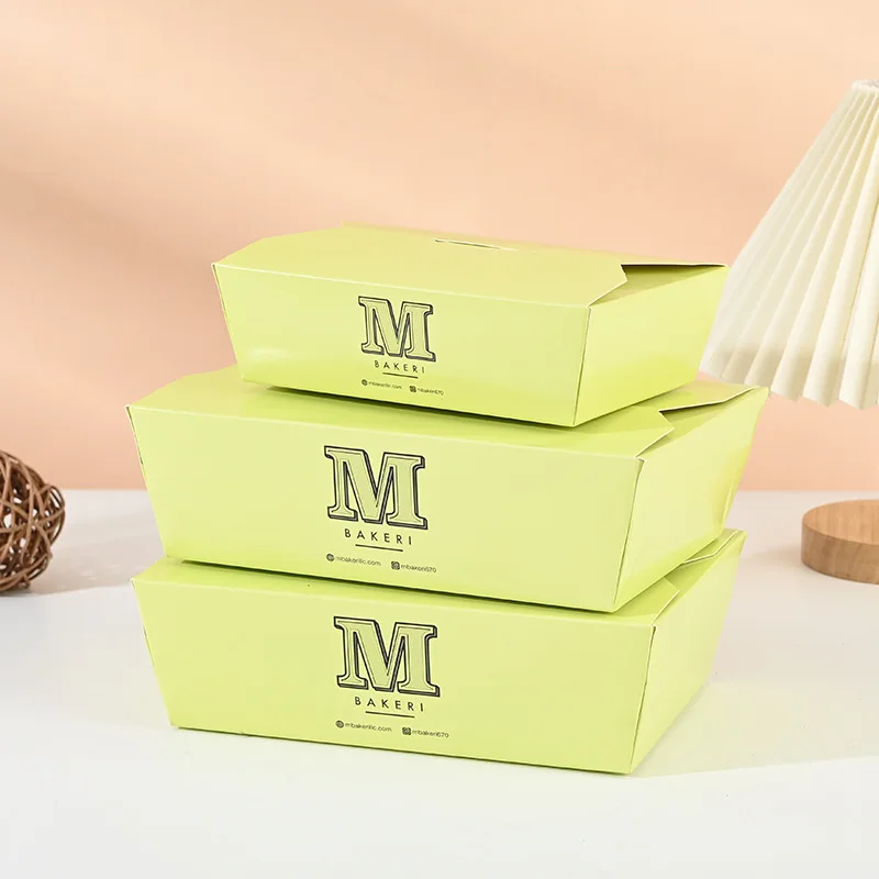 Customize print logo Hamburg fried chicken packaging box set disposable white cardboard meal box packaging for lunch paper box