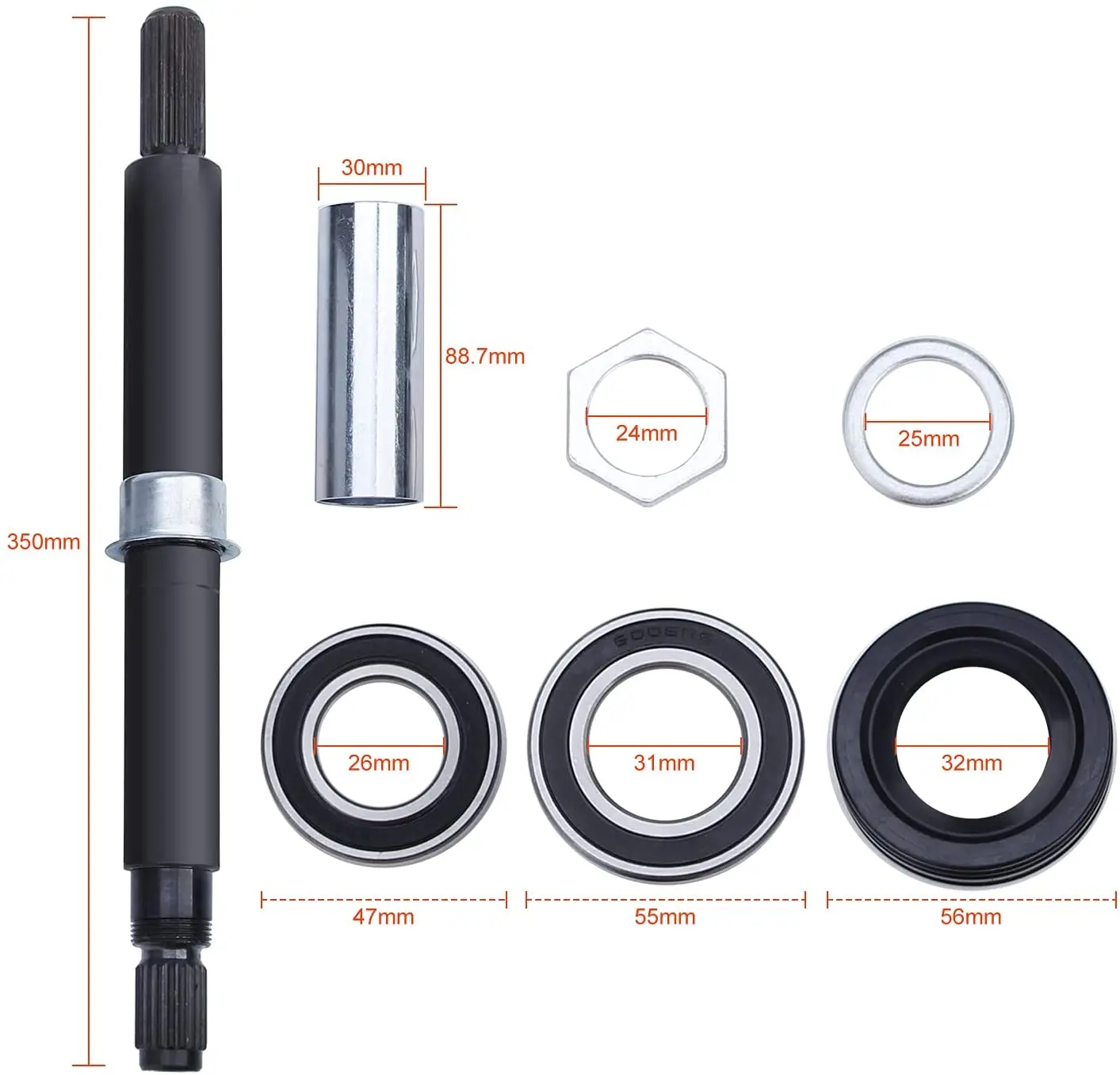 W10435302  Bearing Kit  Tub Seal and Bearing for Whirl-pool Washer W10435301,AP5325033,2118925  Bearing Shaft & Seal Kit