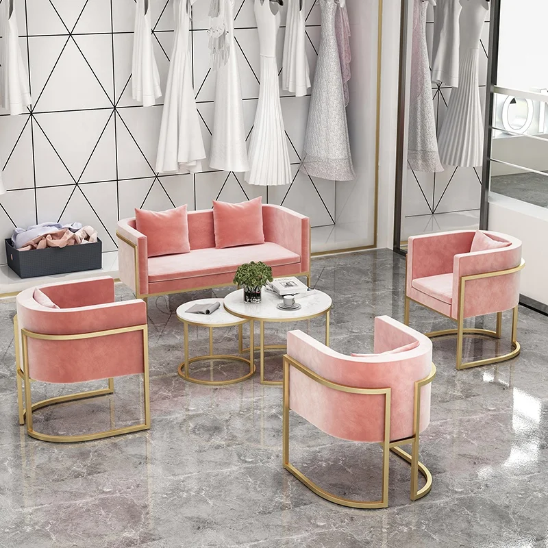 Кресло для салона красоты в скандинавском стиле, офисный журнальный столик, современный магазин одежды, Парикмахерская, диван для ожидания