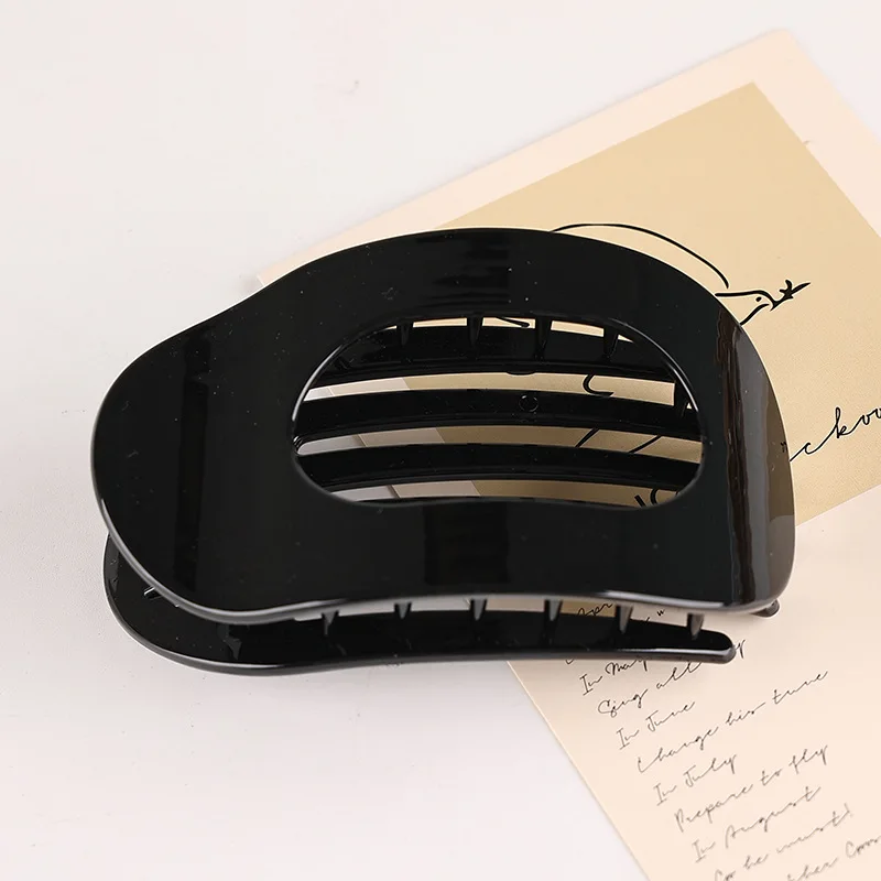 Round Flat Hair Clips for Women - Strong Hold Lay Down Claw Clamps Hair Barrettes Alligator Clip for Thick Thin Hair