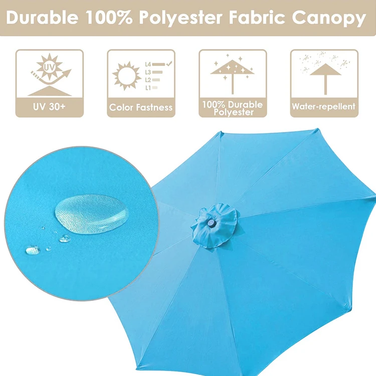 Garden Yard Beach Sun Shade Outdoor Umbrella Hardwood Parasol Patio Umbrella