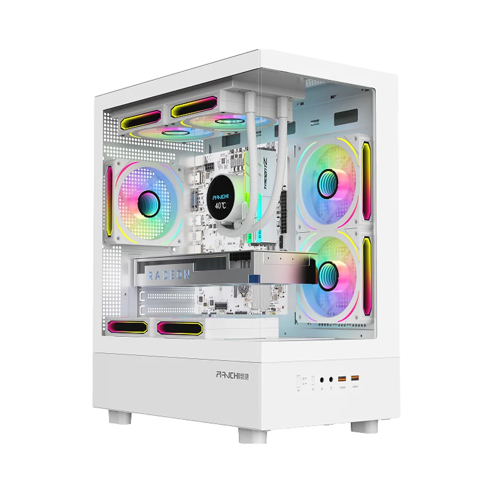 New Style Mid Tower Famer Computer Case ATX MATX ITX PC Case Factory Custom Low MOQ Gaming Casing RGB Fan PC Cabinet