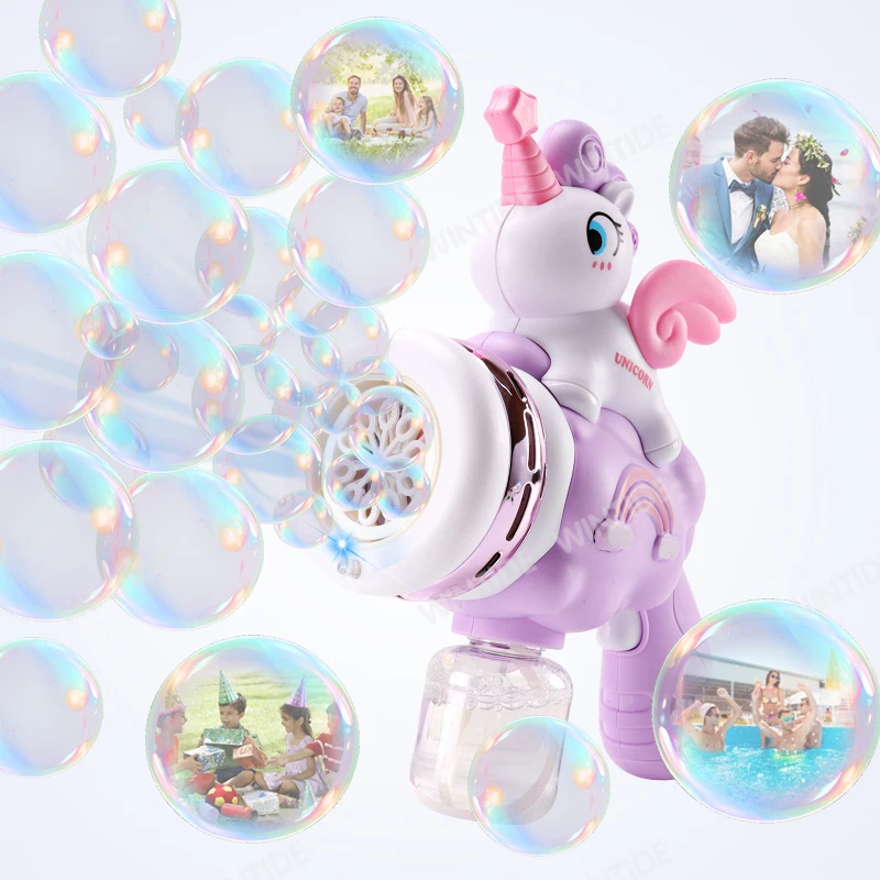 OEM ODM Bubble Gun bubble machine summer outdoor kids toys blower automatic  PP plastic Easter party Birthday Gift Bubble Gun