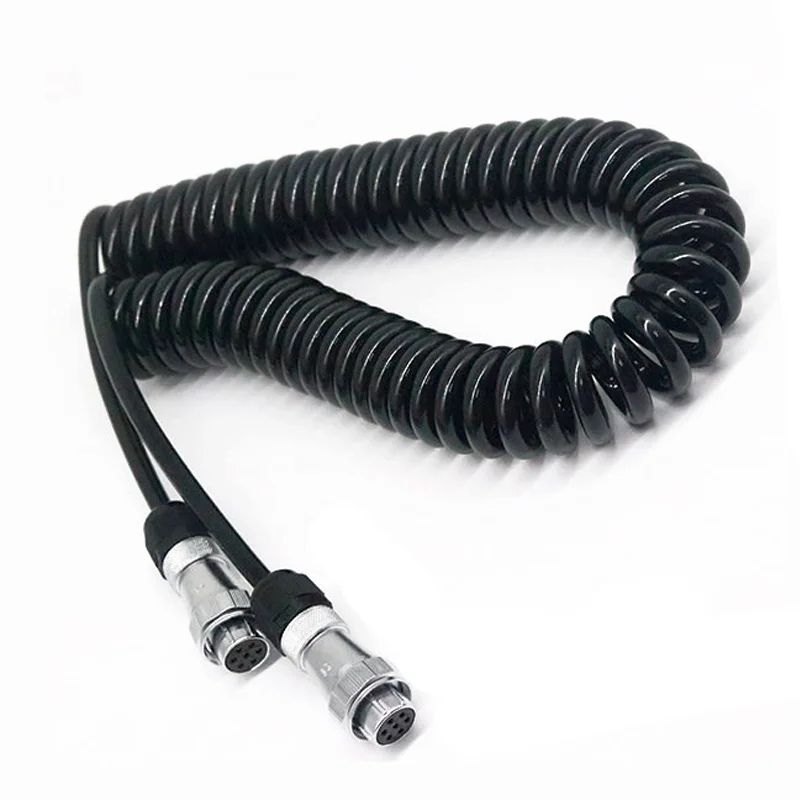 7-core waterproof interface Trailer cable semi-trailer truck camera Pu spring cable on-board monitoring video cable