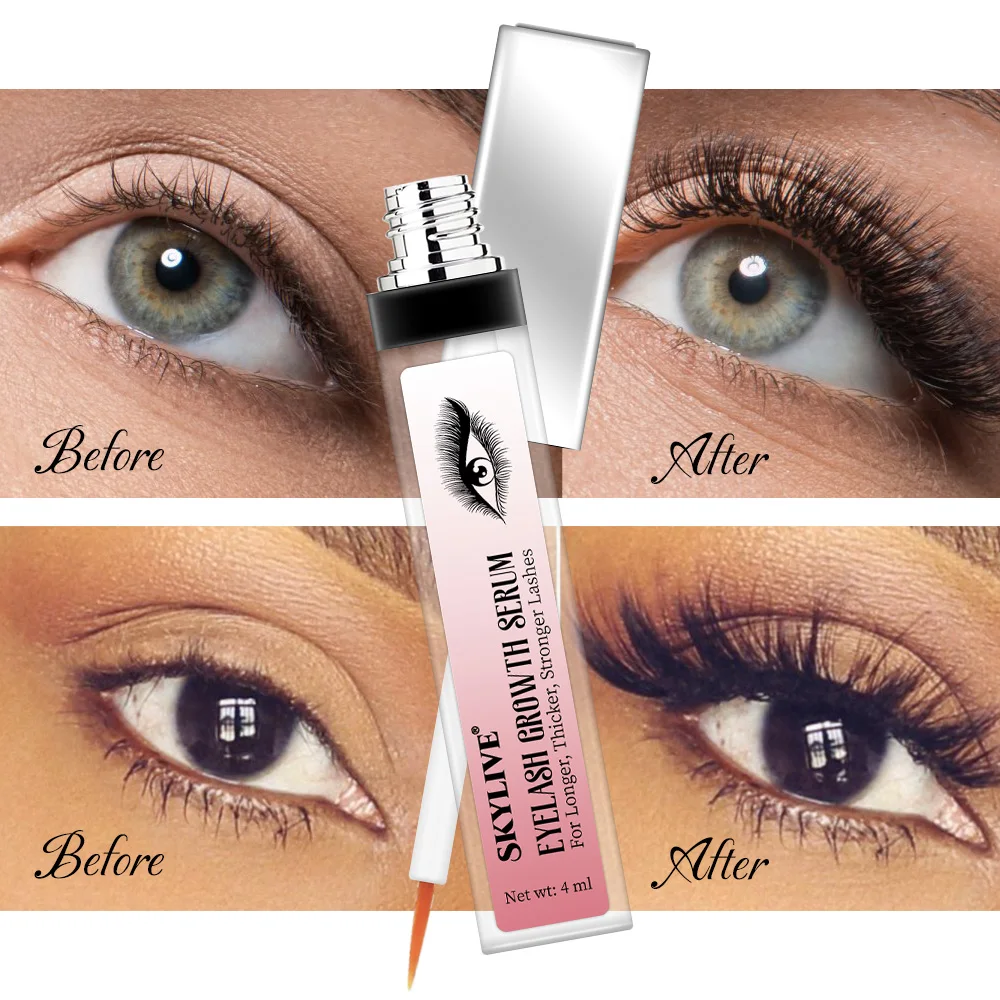 Oem Wholesale Organic Natural Lashes Castor Oil Fluid Serum Eye Lash Serum Eyelash Brow Growth Treatments Vegan Oil Free