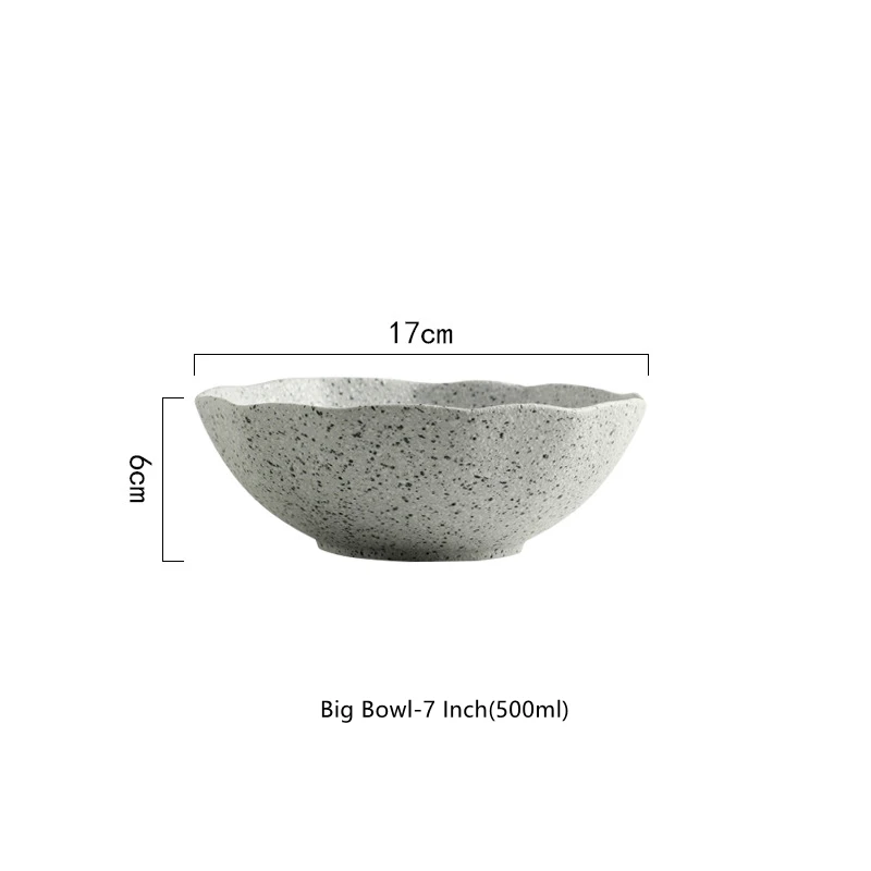 RL-R10053 New Natural Ceramic Instant Noodle Bowl Healthy Japanese Salad Bowl Porcelain Big Bowl 7 Inch Custom Design Available