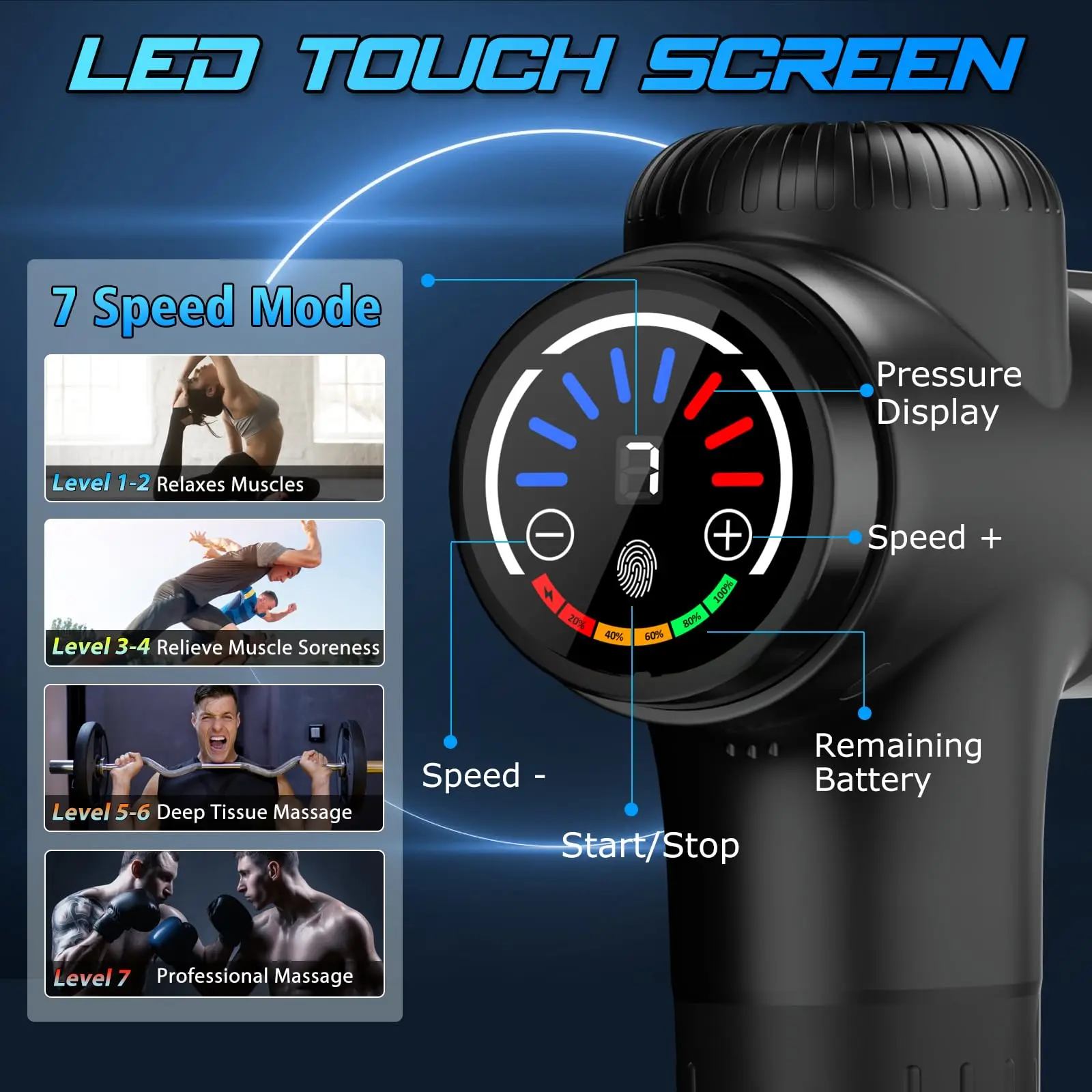 Amazon Innovative Products Mini Powerfull Vibration Ems Muscle Massage Gun  With Heat And Ems