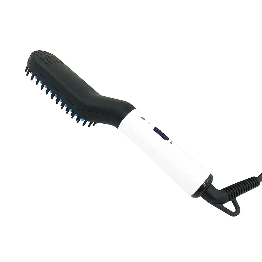 
Amazon Hot 110-240V Anti-Scald Multifunction Mini 2 In 1 Iron Ionic Men Magic Fast Styler Hair Beard Straightener Brush 
