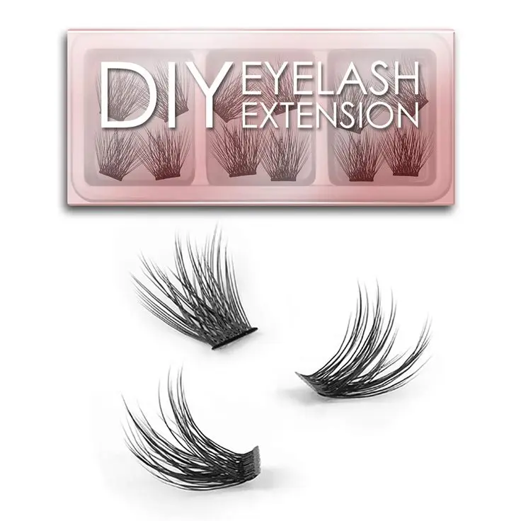 Precut segmented cluster diy lash thick segment eyelashes custom label at home lash extensions