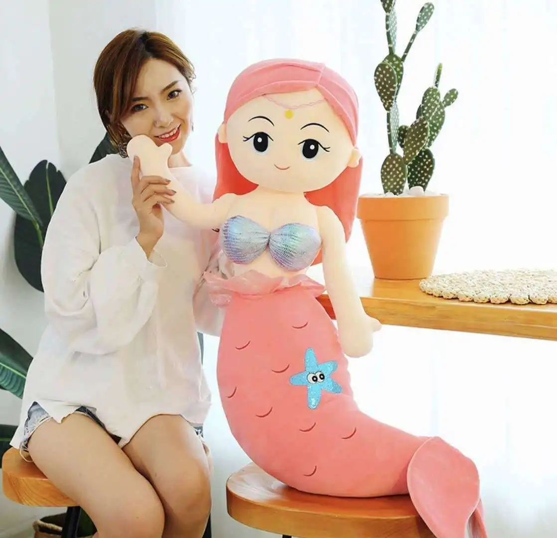 60cm new arrival mermaid princess doll plush toy doll bed girls children plush pillows manufacturer