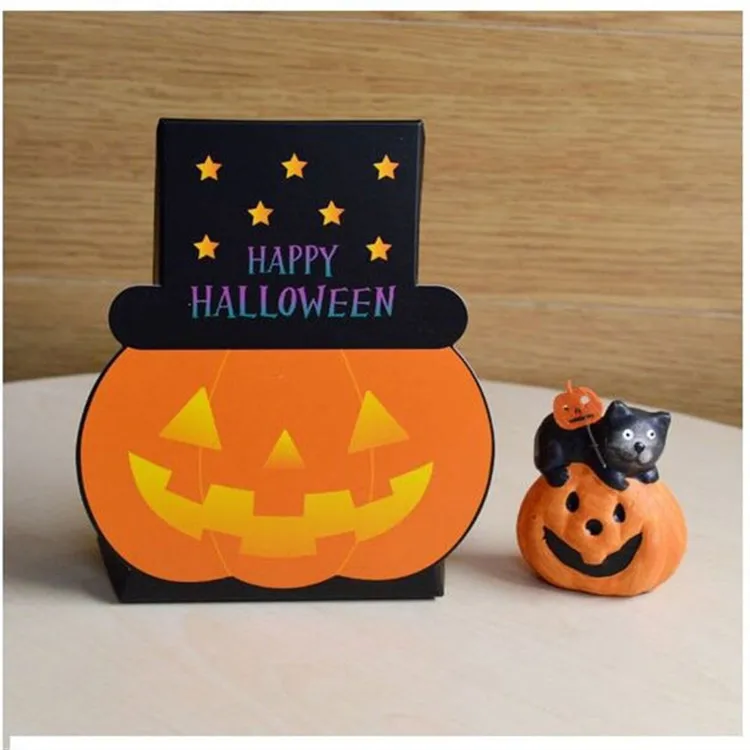 Luxury Custom Foldable Halloween Candy Paper Box Gift Box Candy Box Pumpkin Design