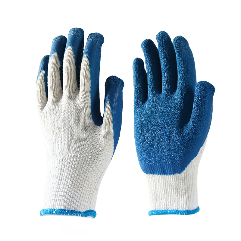 China Wholesale Safety Gloves Cotton Latex Crinkle Gloves
