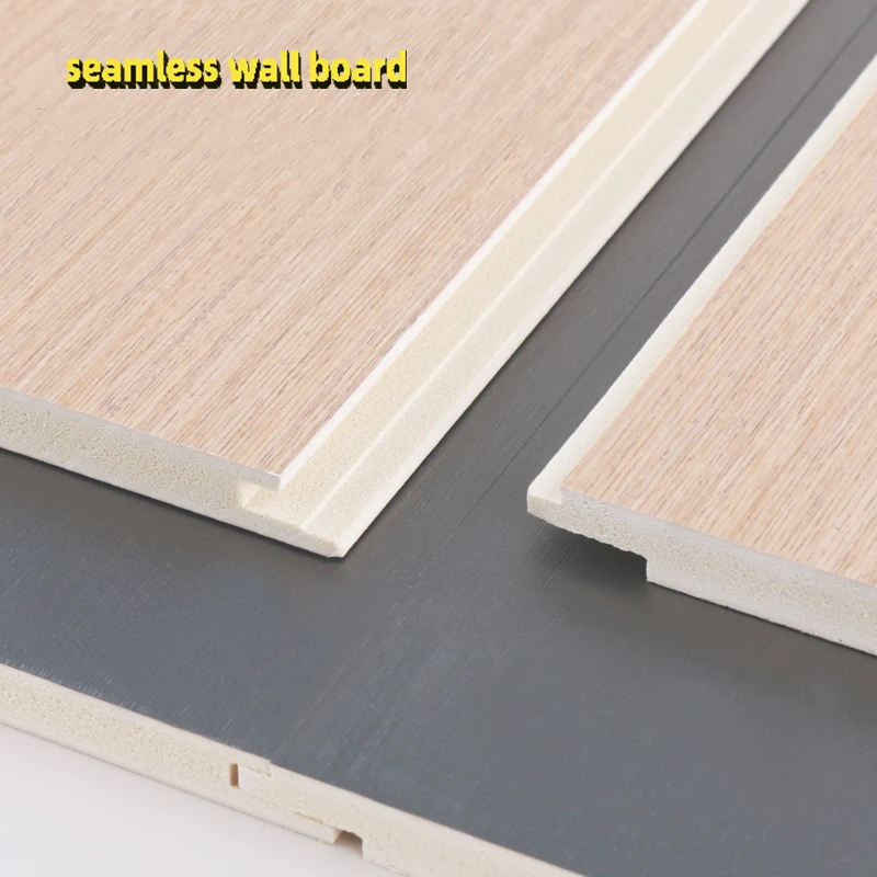 8mm PVC Wall Panel Decorative Fireproof Wood Veneer Bamboo Fiber Seamless Wall Board
