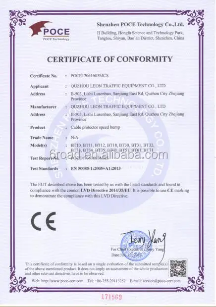 CE RoHS Traffic Road Safety Rubber Types of Speed Breakers