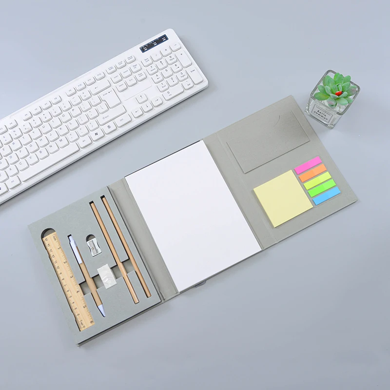 Art Supplies Korean Style Combination Pen Ruler Eraser Fold Notebook Office stationery Sticky Notes Notepad gift set
