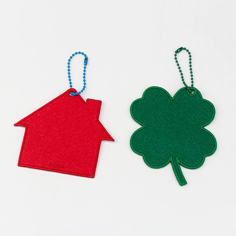 Wholesale Luggage Tag Strap Custom Felt Pendant For Suitcase Backpack Baggage Tag Customized DIY four-leaf clover name tag strap