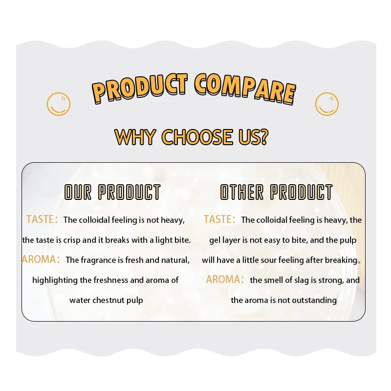 Bubble Tea Wholesale Bursting 900g Canned Water Chestnut Boba Pearl Milk Tea