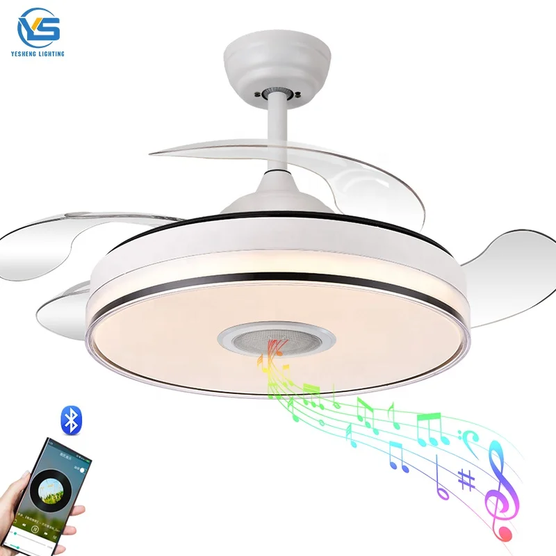 813S потолочный вентилятор со светодиодной подсветкой 72W фары для 110 вольтового источника электропитания постоянного тока с динамик 3 цвета памятью выдвигающимися лезвиями из 6 скоростей Пульт дистанционного управления