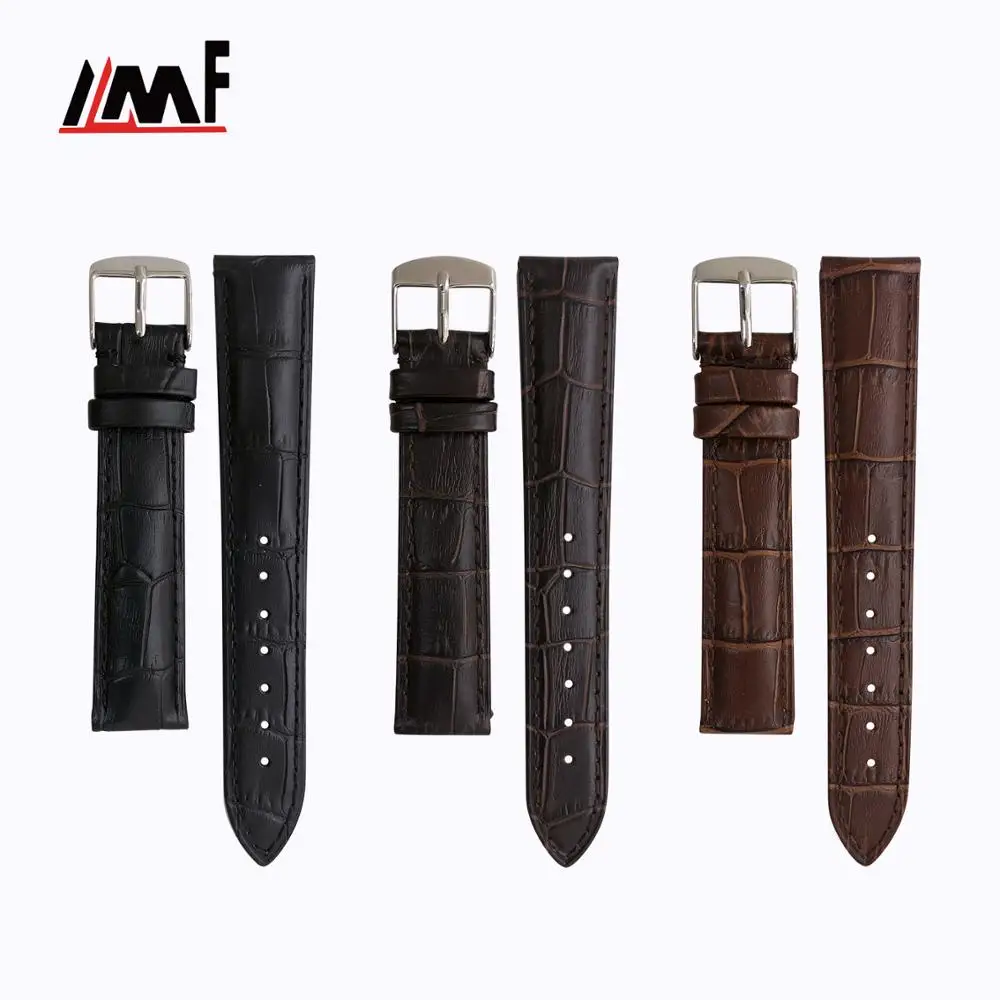 Bulk Order New Trend Multiple Size Croco Pattern Adjustable Cuff Stainless Steel Buckle Watch Bands For Wristwatch
