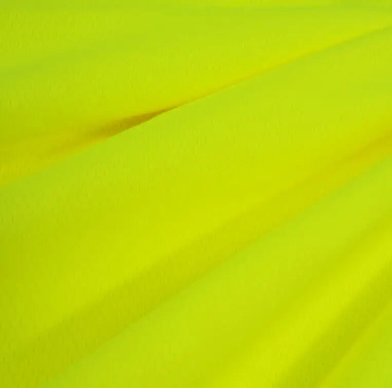 LX EN20471 High Visibility 100% Polyester Knit Jersey Fabric 75D YARN DYED Fire Fetardant Fabric Football Mesh Jersey